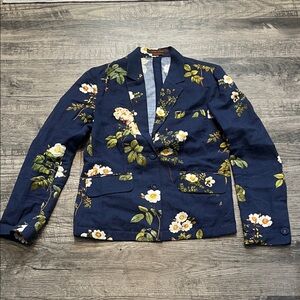 Payal Pratap Floral Navy linen Blazer size small